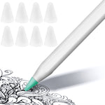 8 UNID Tampas de Ponta Antiderrapantes, Silenciosas e Resistentes para Apple Pencil 1 / 2, Azul Escuro, Verde Menta, Transparente, Branco