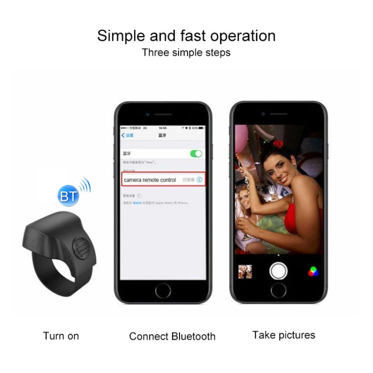 EPSK-010 Anel Controlador de Câmara para Telemóvel Bluetooth 5.1 Comando Remoto Selfie