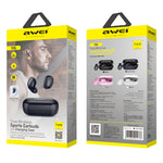 awei T6 Auricular Desportivo TWS Bluetooth V5.0 Verdadeiramente Sem Fios com Caixa de Carregamento