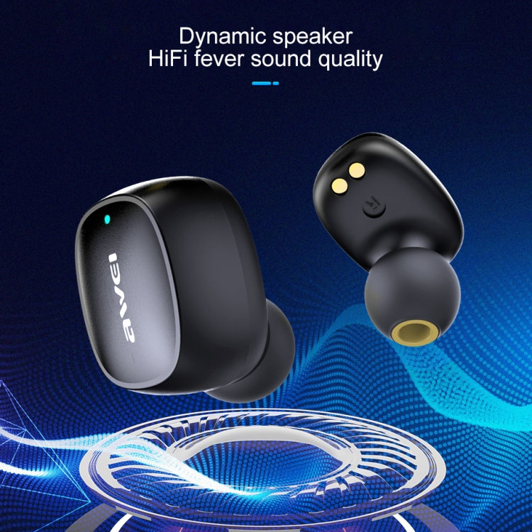 Auricular desportivo Bluetooth TWS awei T13 V5.0 com estojo de carregamento
