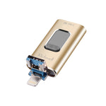 Pen drive metálico Richwell 3 em 1 32G Type-C + 8 pinos + USB 3.0 com função OTG e mecanismo push-pull