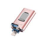 Pen drive metálico Richwell 3 em 1 64G Type-C + 8 pinos + USB 3.0 com função OTG e mecanismo push-pull