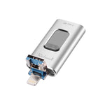 Pen drive metálico Richwell 3 em 1 64G Type-C + 8 pinos + USB 3.0 com função OTG e mecanismo push-pull
