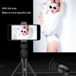 XT-09 Tripé com haste Bluetooth para telemóvel com temporizador automático e transmissão ao vivo multifunções
