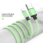 Cabo de Carregamento e Sincronização Retrátil 3 em 1 em Silicone Líquido 3.5A USB para USB-C / Type-C + 8Pin + Micro USB