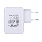 Carregador de Parede USB de 4 Portas HT-CD03 15.5W 5V 3.1A, Carregador de Viagem, Ficha UE, HT-CD03