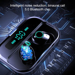 Auricular estéreo binaural sem fios M7 TWS V5.0 Bluetooth com estojo de carregamento e ecrã digital