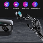 Auricular estéreo binaural sem fios M7 TWS V5.0 Bluetooth com estojo de carregamento e ecrã digital