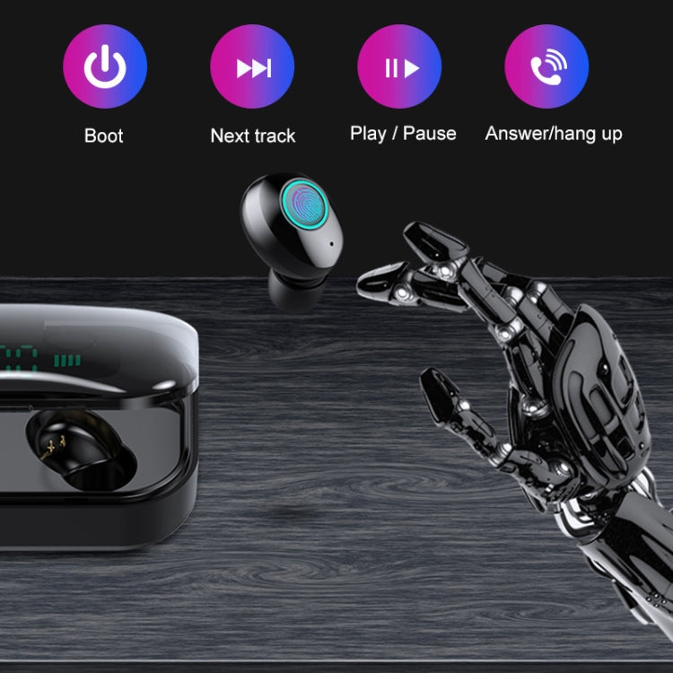 Auricular estéreo binaural sem fios M7 TWS V5.0 Bluetooth com estojo de carregamento e ecrã digital