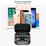 Auricular estéreo binaural sem fios X7 TWS V5.0 Bluetooth com estojo de carregamento e ecrã digital