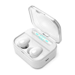 Auricular estéreo binaural sem fios X7 TWS V5.0 Bluetooth com estojo de carregamento e ecrã digital