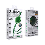 Cabo de Carregamento e Dados Telescópico 3 em 1 8 Pinos + Type-C / USB-C + Micro USB Série Bona WK WDC-124 3A, Comprimento: 1,5m