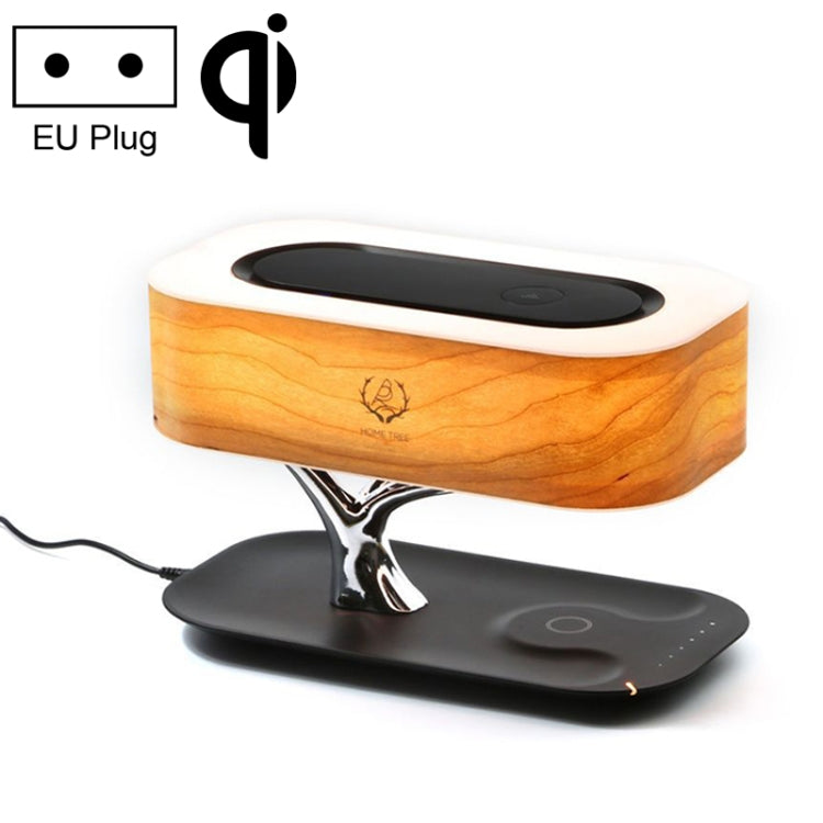 Lâmpada de Secretária com Coluna Bluetooth Tree Light e Carregador Sem Fios para Telemóvel, Ficha EU, Ficha EU