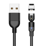 Cabo de Carregamento Magnético Giratório Trançado em Nylon USB para 8 Pinos 2A, 2m 8 Pinos