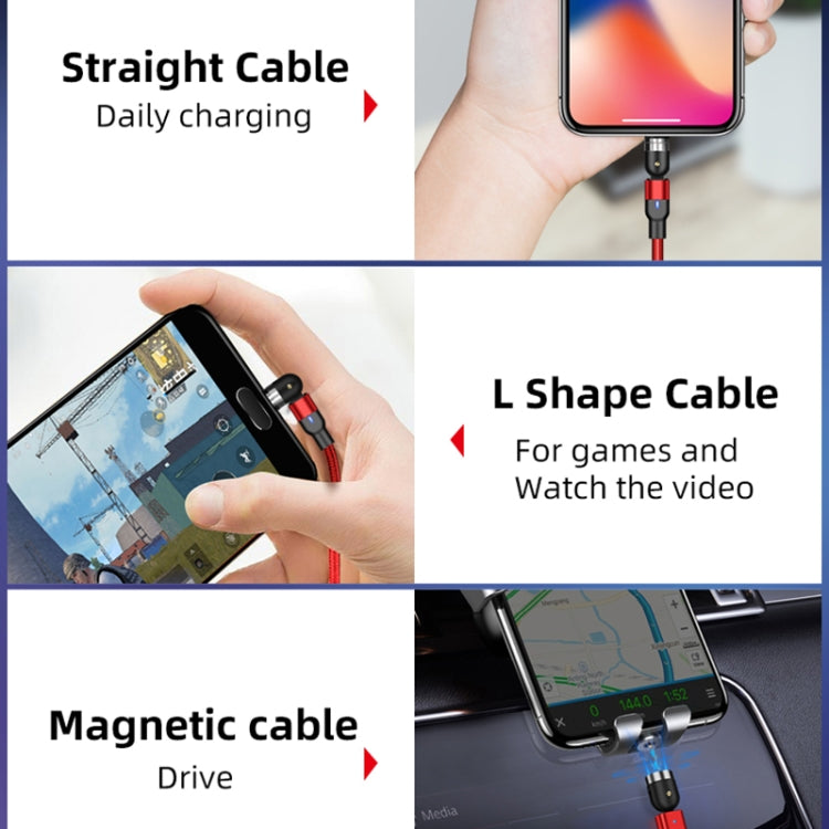 Cabo de Carregamento Magnético Giratório Trançado em Nylon USB para 8 Pinos 2A, 2m 8 Pinos