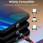 Cabo de Carregamento Magnético Giratório Trançado em Nylon USB para 8 Pinos 2A, 2m 8 Pinos