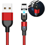 Cabo de Carregamento Magnético Giratório Trançado em Nylon USB para 8 Pinos 2A, 2m 8 Pinos
