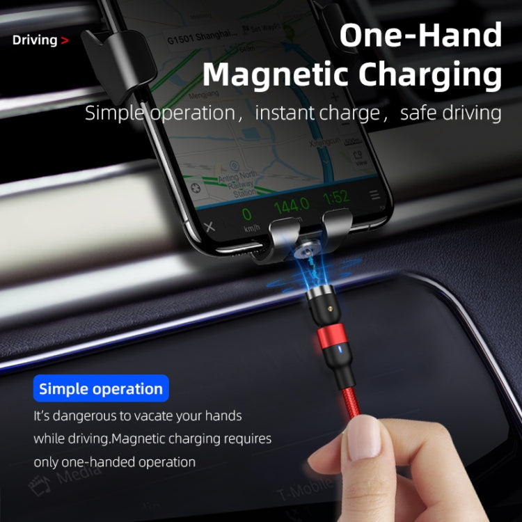 Cabo de Carregamento Magnético Giratório Trançado em Nylon USB para 8 Pinos, 1m 8 Pinos