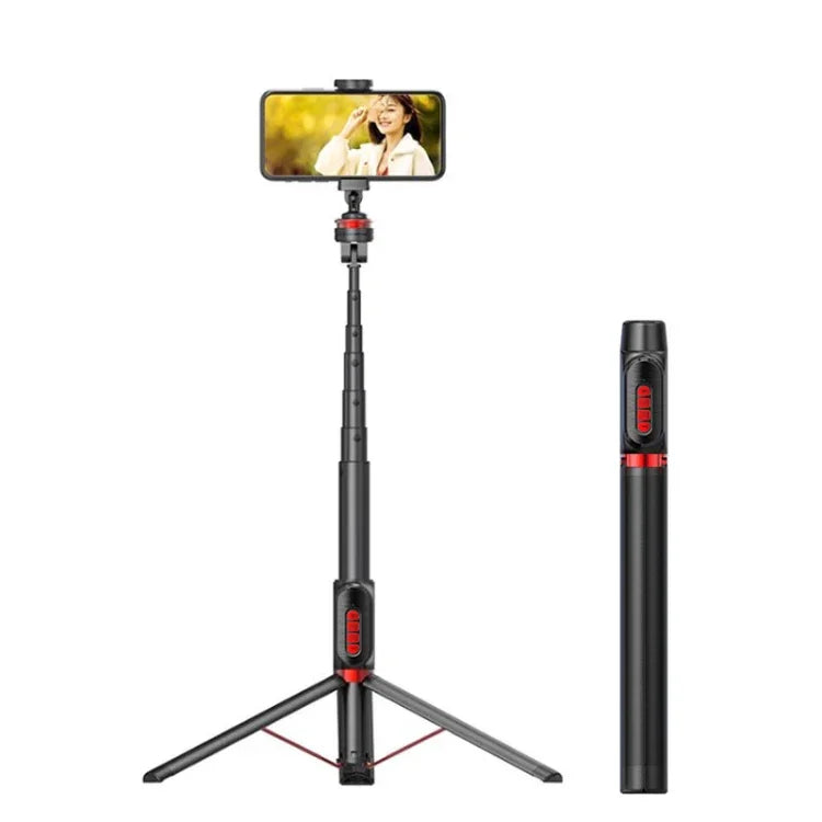 Suporte de Tripé para Selfie Stick Bluetooth em Liga de Alumínio para Telemóvel, Altura: 1.5m, Altura: 1.5m