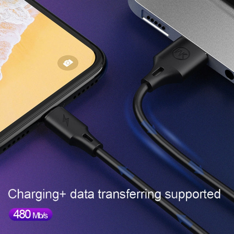 Cabo de Sincronização e Carregamento USB para 8 Pinos Série Pro WK WDC-092 3m 2,4A Saída Máxima de Velocidade Total, 3m 8 Pinos