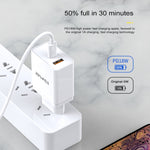 Carregador de Viagem de Carregamento Rápido awei C-980 18W PD USB-C / Tipo-C + QC 3.0 Interface USB, Ficha UE
