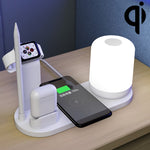 Candeeiro de Secretária Multifuncional WS6 10W com 2 Portas USB + Porta USB-C / Type-C + Carregador Qi Sem Fios