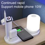 Candeeiro de Secretária Multifuncional WS6 10W com 2 Portas USB + Porta USB-C / Type-C + Carregador Qi Sem Fios