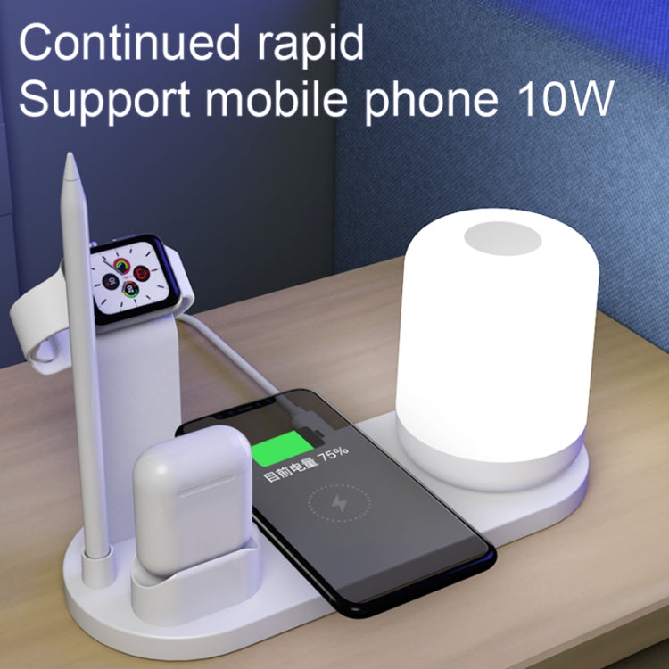 Candeeiro de Secretária Multifuncional WS6 10W com 2 Portas USB + Porta USB-C / Type-C + Carregador Qi Sem Fios