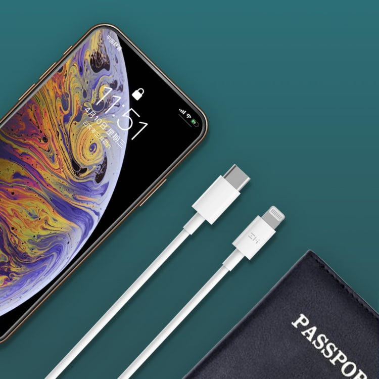 Adaptador de Energia Carregador Rápido Original Xiaomi Youpin ZMI 20W com Cabo de Carregamento Tipo-C / USB-C para 8 Pinos, Ficha EUA