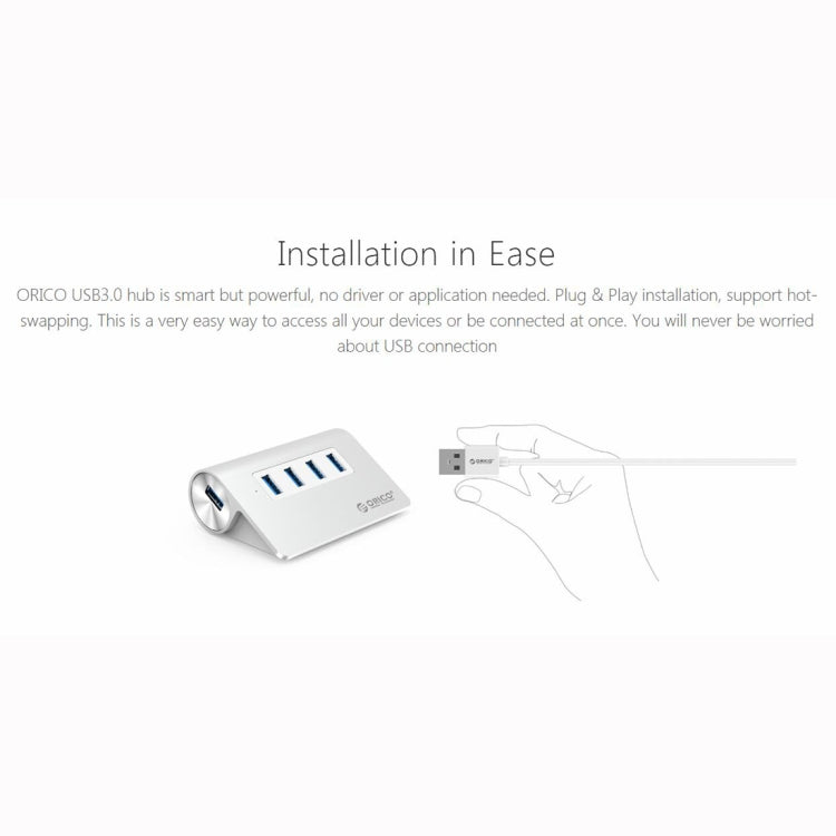 HUB ORICO M3H4-V1 em liga de alumínio com 4 portas USB 3.0, M3H4-V1
