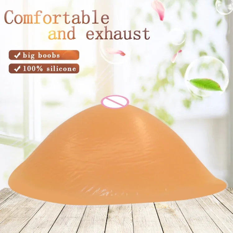 Capa de Mamilo para Almofada de Silicone para Seios Falsos de Reabilitação Pós-Operatória em Forma de Espiral AS5 350g/Direito
