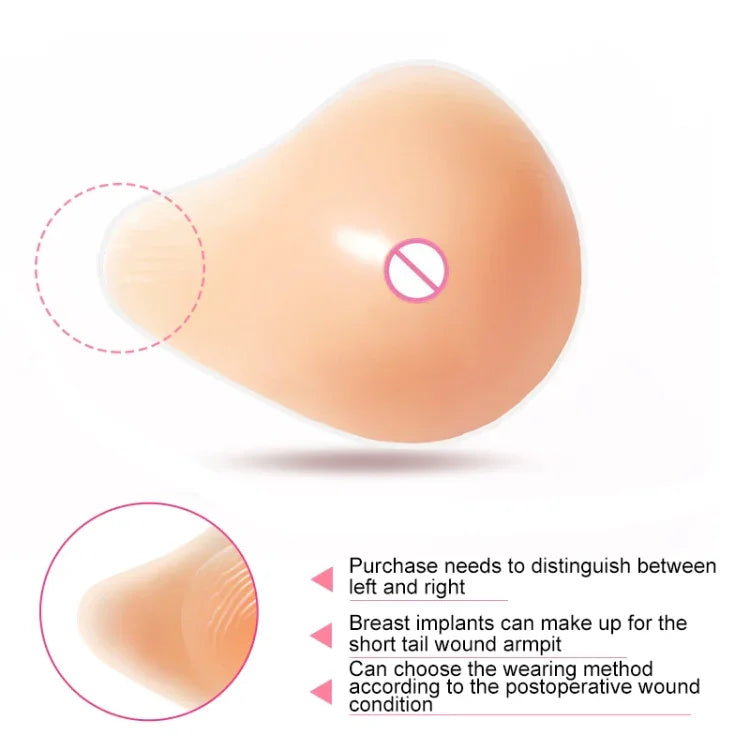 Capa de Mamilo para Almofada de Silicone para Seios Falsos de Reabilitação Pós-Operatória em Forma de Espiral AS9 600g/Esquerdo