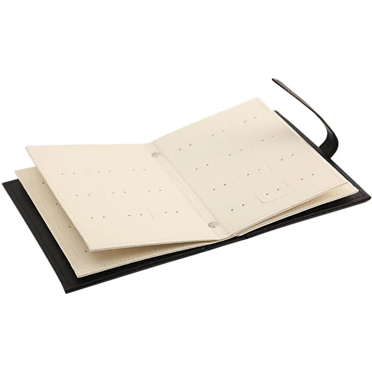 Expositor Criativo Portátil para Brincos em Forma de Livro, Caixa de Armazenamento de Joias