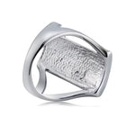 Anel Retangular Banhado a Prata com Cristal Azul para Mulher (Prata com Diamante, EUA, Tamanho: 7), Tamanho: 7
