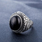 Anel masculino de aço titânio com pedra preciosa turquesa estilo retro Europa e América, tamanho: 12, diâmetro: 21,5mm, perímetro: 67,5mm, diâmetro: 21,5mm