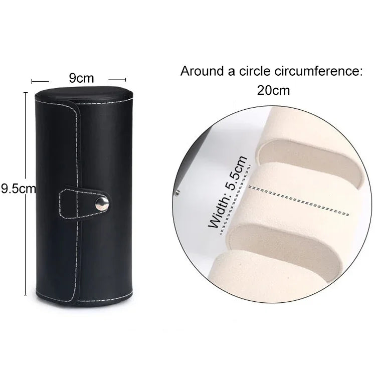 Caixa Protetora Cilíndrica Portátil para Relógio de Viagem