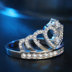Anel de Zircónio Banhado a Platina em Forma de Coroa de Princesa, Tamanho EUA: 9, Diâmetro: 18,9mm, Perímetro: 59,5mm, 9