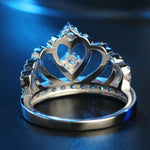 Anel de Zircónio Banhado a Platina em Forma de Coroa de Princesa, Tamanho EUA: 9, Diâmetro: 18,9mm, Perímetro: 59,5mm, 9