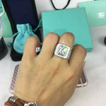 Anel de Prata com Microinserção de Strass Completo, Tamanho EUA: 10, Diâmetro: 19,9mm, Perímetro: 62,4mm, 10