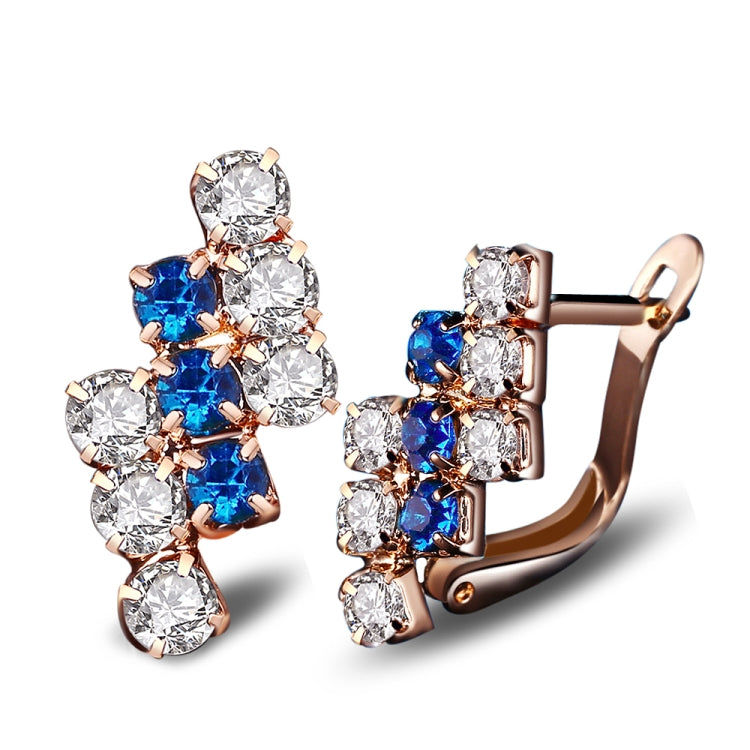 1 Par de Brincos de Cristal em Prata Esterlina com Forma Geométrica Irregular Banhados a Ouro 18k para Mulher, 21*9 mm, Azul, Vermelho