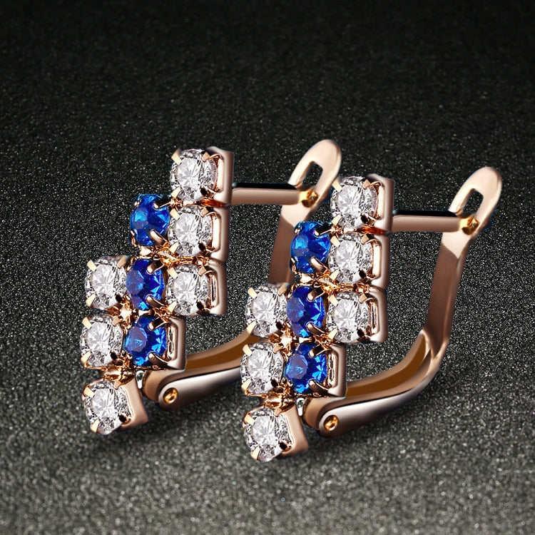 1 Par de Brincos de Cristal em Prata Esterlina com Forma Geométrica Irregular Banhados a Ouro 18k para Mulher, 21*9 mm, Azul, Vermelho