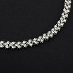 Pulseira Feminina Glamourosa com Cristais e Diamantes Artificiais para Casamento, Noivado, Dia da Mãe e Presente de Aniversário, Diâmetro: 5,25 cm, Perímetro: 16,5 cm, Prateado