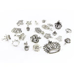 Conjunto Exquisito de Pingente de Coroa com 25 em 1 Acessórios para Pulseira em Prata Tibetana