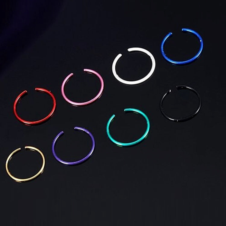 40 Peças Anéis de Nariz de Aço de Titânio Coloridos Misturados, Tamanho EUA 0,35, Diâmetro Interno: 9 mm, Perímetro: 28 mm (Colorido)