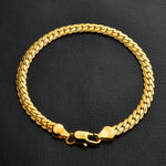 Joalharia de Moda Quente, Pulseira Simples em Ouro Amarelo 18k (Dourado)