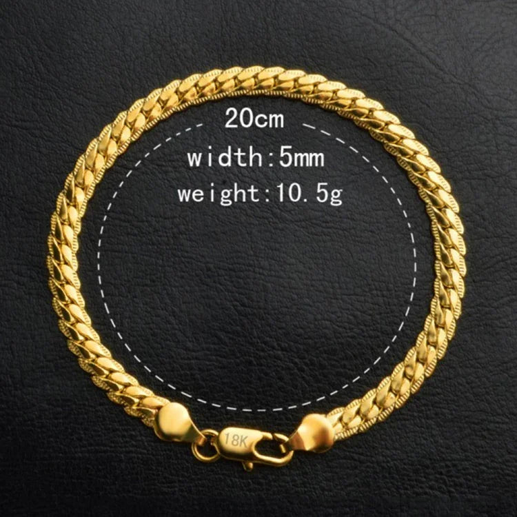 Joalharia de Moda Quente, Pulseira Simples em Ouro Amarelo 18k (Dourado)