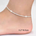 Tornozeleira Simples com Estrela Banhada a Prata para Senhora com Personalidade Simples (Prateado)