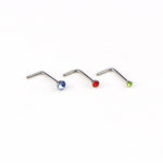 60 Peças de Anéis de Nariz em Aço Inoxidável com Forma de Diamante Coloridos, Piercing em L, Comprimento do Pino: 7mm, Diâmetro do Pino: 0,6mm (Colorido), Cor (60 Peças), Branco (60 Peças)