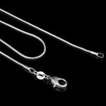 Corrente de Osso de Cobra Prateada com Banho de Prata 1MM, Personalidade e Moda (Comprimento Prateado: 28 polegadas), comprimento: 28 polegadas