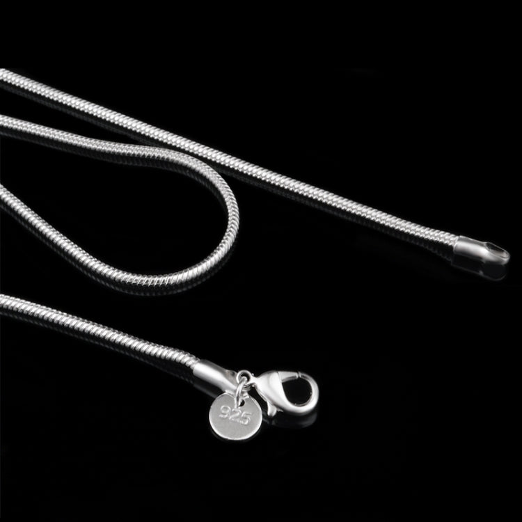 Corrente de Osso de Cobra Prateada com Banho de Prata 2MM, Personalidade e Moda (Comprimento Prateado: 20 polegadas), comprimento: 20 polegadas